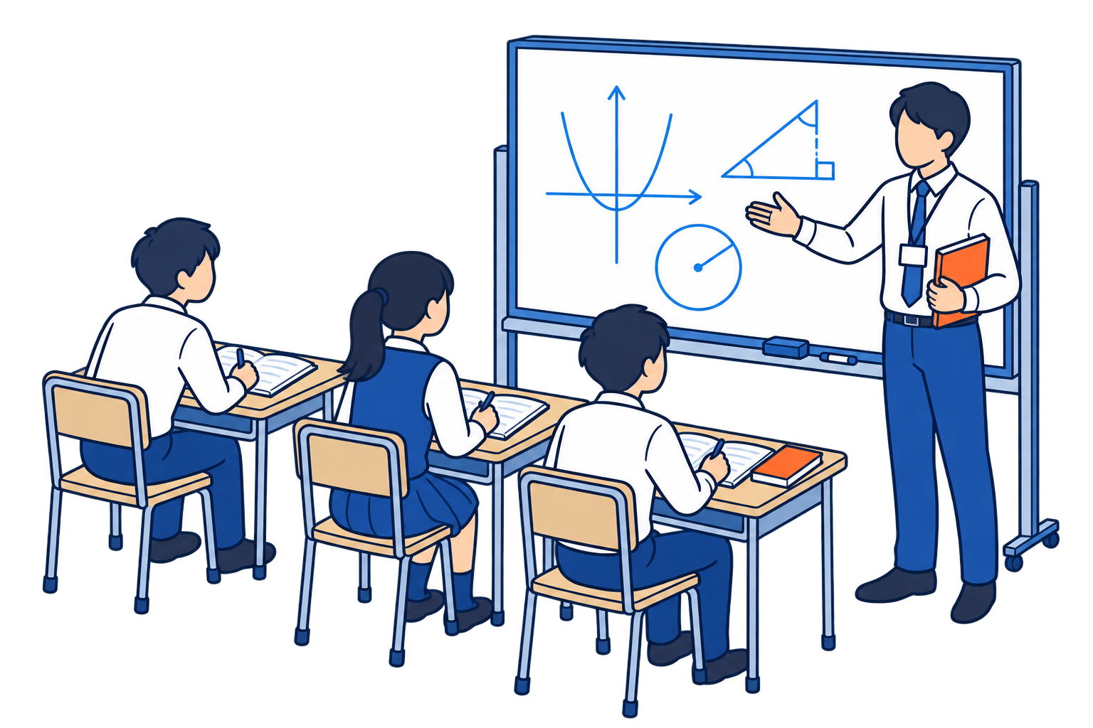 先生と生徒たちが学び続ける塾の教室
